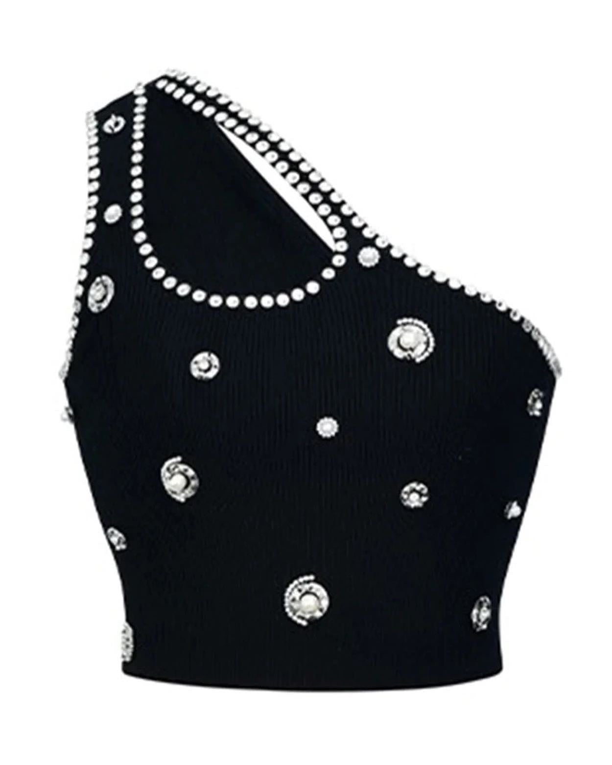 Diamond and Pearls Tank - Black