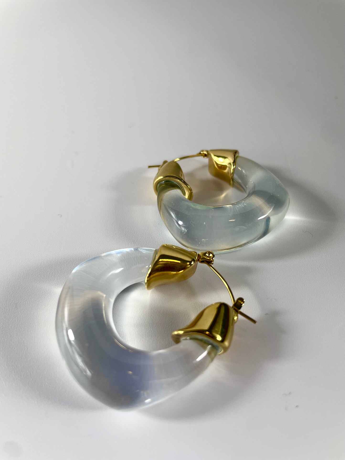 Genese Chunky Acrylic Gold Earrings
