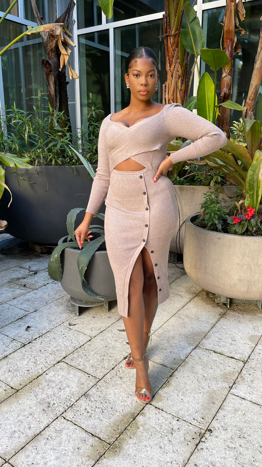 Athina Ribbed Midi Dress