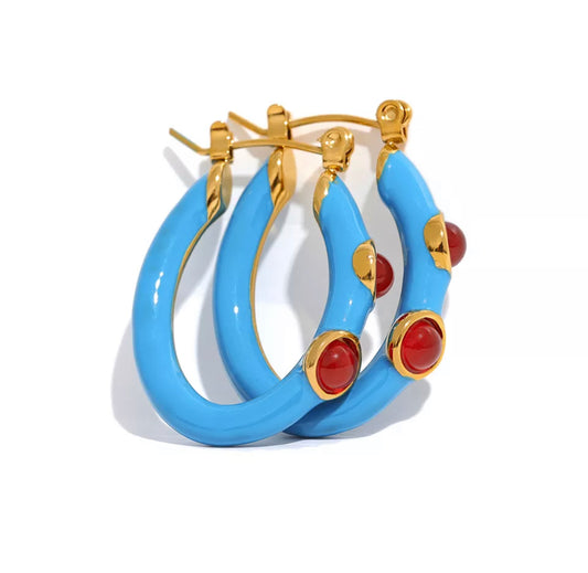 Blue Lagoon Hoop Earrings